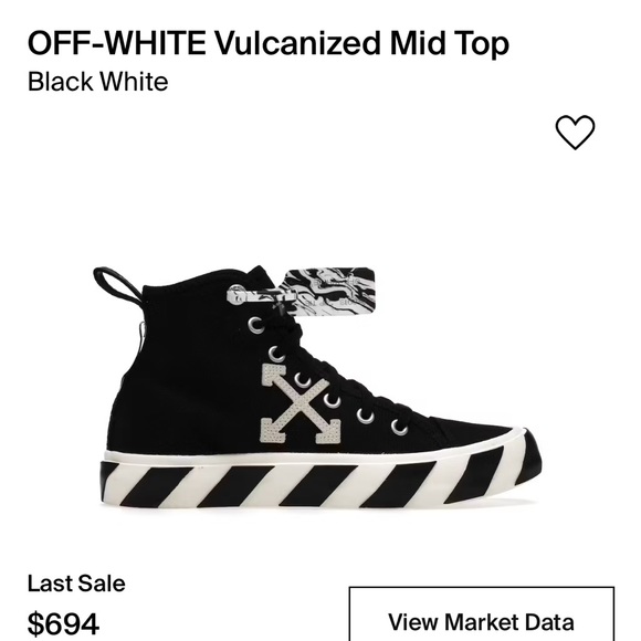 Off white mid top vulcanized black white runners - Picture 6 of 6